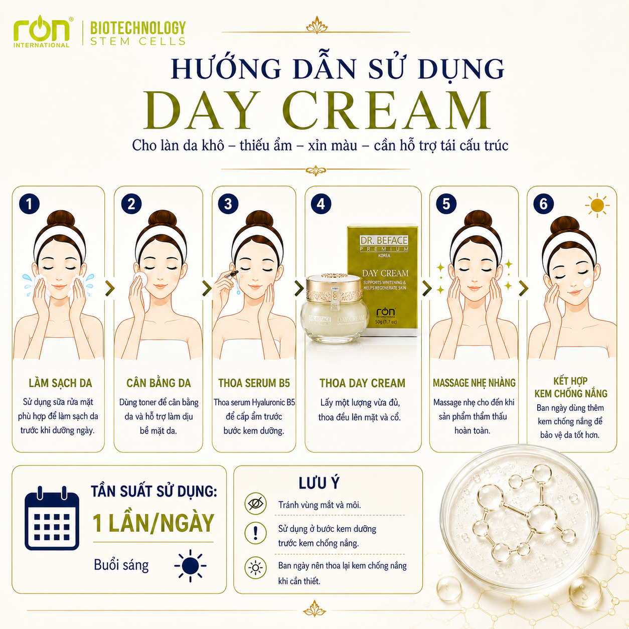 DAY CREAM Peptide Sinh Học Đa Tầng | Kem Dưỡng Phục Hồi &amp; Chống Lão Hóa Da Ban Ngày